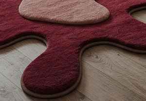 Alfombra Moderna Abstracta de Lana Tejida a Mano con Diseño Único, Alfombra de Lujo para Sala de Estar, Antibacteriana y Resistente a las Manchas - Product Image 4