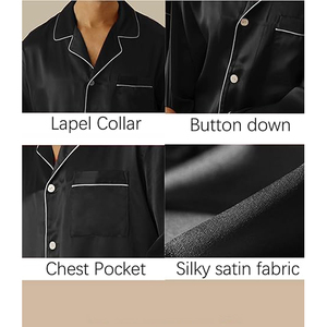 Pyjama d'été pour homme, ensemble short et haut à manches courtes, col rond, taille élastique, en mélange de coton doux et respirant, pour la maison et la détente - Product Image 5