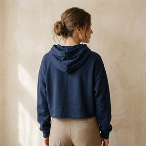 Sudadera Corta de Punto con Cordón Ajustable para Mujer, Estilo Único, Material de Alta Calidad, Top Corto para Mujer - Product Image 3