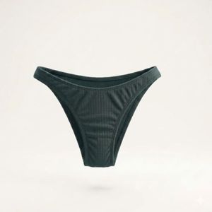Haut de bikini noir pour femme avec cordon de serrage à l'avant et bretelles réglables, maillot de bain uni en spandex et polyester - Product Image 2