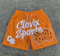 Shorts en maille épaisse de qualité supérieure avec logo imprimé en relief personnalisé, respirants, pour l'été, style streetwear