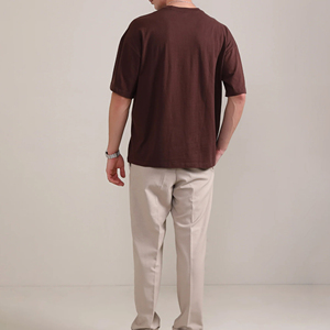 เสื้อยืดลำลองผู้ชายไซส์ใหญ่ แห้งเร็ว ผ้าฝ้าย 100% ทรงหลวม พิมพ์ลาย คอกลม - Product Image 4