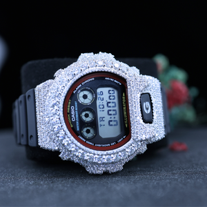 Montre numérique VVS Moissanite Iced Out Bust Down Hip Hop avec diamants, mouvement à quartz, bracelet noir de luxe, vente en gros - Product Image 1
