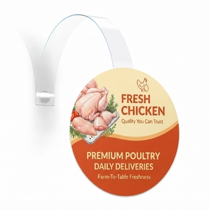 Présentoir publicitaire promotionnel personnalisable en PVC écologique sans BPA de qualité alimentaire pour supermarché, type Wobbler, pour affichage de signalétique de point de vente (POS) - Product Image 2