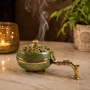 Handcrafted Brass Incense Burner Bakhoor Burner <b>Oud</b> Burner Charcoal Censer Aroma <b>Diffuser</b> Home Decor OEM ODM Gift - Product Image 2