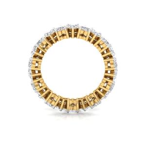 Anillo de Eternidad Completo con Diamante Cultivado en Laboratorio con Corte Corazón, Plata de Ley 925, Acabado Chapado en Oro de 10K, Estilo Lujoso para Mujer - Product Image 2