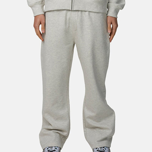 Pantalones Deportivos de Algodón Gris para Hombre, Cintura Elástica, Casuales, con Bolsillos Laterales, Pantalones de Punto de Peso Medio, Ropa de Otoño - Product Image 1