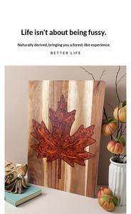 Planche à découper ronde décorative moderne en résine époxy et bois, épaisseur 1,5 cm, compatible lave-vaisselle, pour cuisine et restaurant - Product Image 5