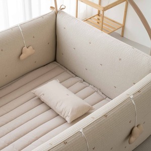 [S.P Company] Lolbaby Toddler Guard Rail Bumper <b>Bed</b> 100% Cotton Pigment Embroidery Baby Bedding - Product Image 4