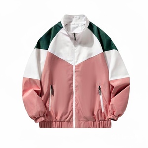 Blouson universitaire homme en non-tissé, coupe ample à épaules tombantes, avec fermeture éclair, color block, style Birlag Sports, pour l'automne, personnalisable, haute qualité, vente en gros - Product Image 4