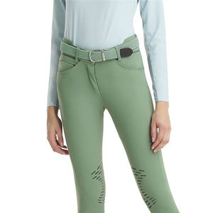 Women Equestrian Riding Pants Printed Anti-Bacterial Lightweight Quick Dry Breathable Stretch Seamless Knitted Fabric High Waist - Product Image 3