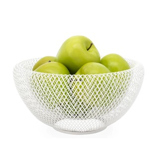 Mini bol décoratif en métal blanc pour fruits, centre de table élégant, décoration moderne pour la maison, bol de service et utilisation stylée - Product Image 1