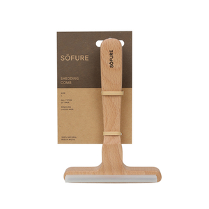 Affordable Price Premium Quality Pet Grooming Product Beech Wood Material Made Sofure Shedding Comb L for Dogs & Cats - Product Image 1