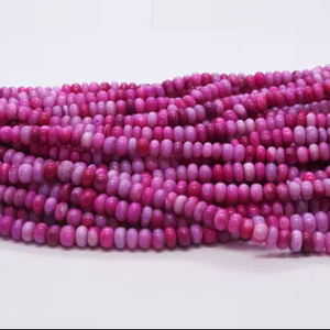 Amazing AAA Pink Shaded <b>Opal</b> Smooth Rondelle Shape Beads 6-7 MM Raspberry Pink <b>Opal</b> Plain Gemstone Beads Pink <b>Opal</b> Rondelle Bead - Product Image 1