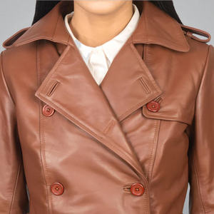 แจ็คเก็ตหนังแกะสีน้ำตาลแท้รุ่นใหม่ล่าสุด ระบายอากาศได้ดี สำหรับผู้หญิง คุณภาพสูง - Product Image 2