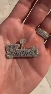 Pendentif Lettre Personnalisé Hip Hop de Luxe en Moissanite, Argent 925, Entièrement Sertie de Moissanites Taille Fantaisie - Product Image 2