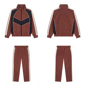 Conjunto Deportivo Cortavientos de Nailon Personalizado, Chaqueta y Pantalones Ligeros de Estilo Urbano con Bloques de Color para Hombre y Mujer - Product Image 1