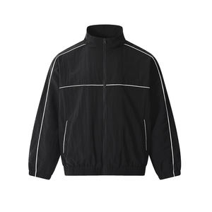 Ensemble de survêtement coupe-vent personnalisé avec veste zippée et pantalon de jogging en nylon unisexe - Product Image 2