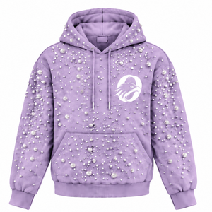 Sweat-shirt à capuche unisexe oversize en perles de lavande, style streetwear, avec poche kangourou, vêtement de mode personnalisé - Product Image 1