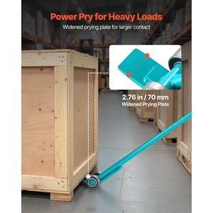 Carrello a leva per pallet grandi con maniglia in acciaio al carbonio da 56,5 pollici, capacità di carico 8818 libbre, barra a leva con ruote - Categoria prodotto: Carrelli - Product Image 2