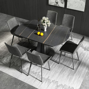 Table basse contemporaine Daystar Trade, plateau géométrique divisé, base moderne sur piétement, plateau en marbre, structure en métal, mobilier de luxe pour la maison - Product Image 4