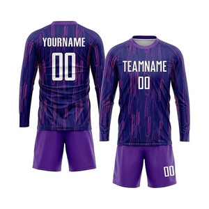 Soccer uniform jersey long sleeve Personalized team players shirts and shorts printed Number Logo - Product Image 6