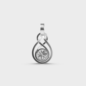 Pendentif solitaire en diamant de laboratoire certifié IGI, en forme de spirale infinie, en argent sterling 925 massif, élégant symbole d'amour - Product Image 4