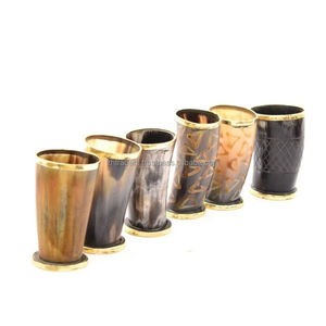 Jarra de Cuerno de Búfalo Pulido Real, Resistente al Agua, Hecha a Mano, para Cerveza, Hidromiel y Regalos de Celebración - Product Image 1