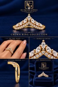 Bague de fiançailles classique Chevron Marquise en or avec diamant de laboratoire élégant 0,25 CTW DEF VVS Clarity, bijoux de mariée de luxe - Product Image 5