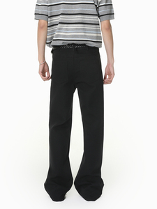 Sustainable Recycled Polyester Wide <b>Pants</b> Men Eco Friendly Plaid Patterned Front Pleated Loose Trousers - Product Image 4