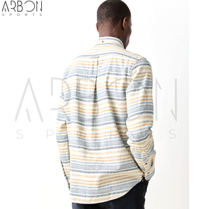 Crea tu propia camisa de manga larga para hombre, personalizada, hecha a mano, con diseño clásico de rayas múltiples, estilo casual elegante. - Product Image 5