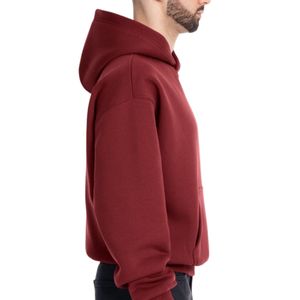 Custom High Quality Oversized Hoodie Heavyweight Cotton Pullover No Drawstring Streetwear Men Sweatshirt OEM ODM - Product Image 3
