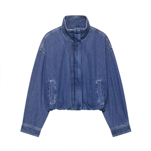 Women Vintage Wash <b>Denim</b> <b>Jacket</b> Casual Button Front Cotton Blend Breathable Fashion Outerwear Custom OEM ODM Wholesale Factory - Product Image 1