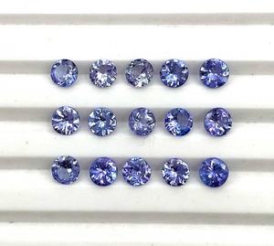 Lote al por mayor de piedras preciosas sueltas de tanzanita natural, corte redondo, facetadas, para la fabricación de joyas, piedra azul violeta - Product Image 2