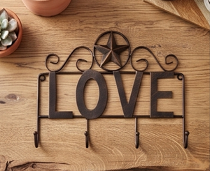 Premium Love Design Metal Wall <b>Hook</b> With Star Pattern Rustic Style 4 <b>Hooks</b> For Home Decoration - Product Image 6