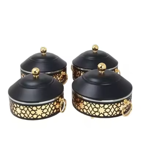 Round Wooden Casserole Pot With Copper Lid Stainless Steel Rim Insulated Food Warmer Modern Luxury Design - Product Image 3