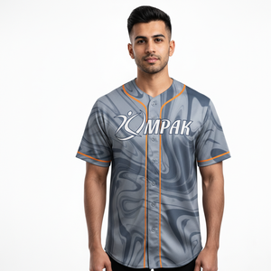 Maillot de baseball respirant grande taille pour un style de vie athlétique, à manches courtes et entièrement sublimé, idéal pour le sport et les loisirs - Product Image 1
