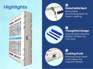 Bandeja de Esterilización Manual de Acero Inoxidable de Alta Calidad para 10 Instrumentos Quirúrgicos Dentales, Certificación CE - Product Image 6