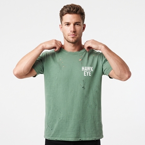 Camiseta de Moda para Hombre, Estilo Desgastado, Algodón Personalizado, Corte Regular, Lavado Vintage, Ropa Casual de Manga Corta, Estilo Urbano - Product Image 3