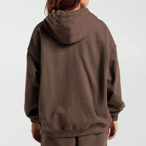 Hoodie long en polaire surdimensionné pour femme, 100 % coton, teint uni, style streetwear, épaules tombantes, personnalisable – Meilleures ventes hiver - Product Image 2