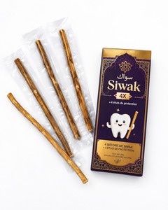 Palitos Miswak, paquete de 4, palitos naturales a base de hierbas para limpieza dental, solución sostenible para el cuidado bucal, para encías saludables y dientes limpios - Product Image 4