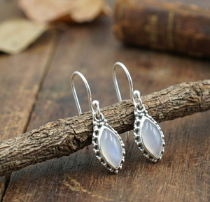 Pendientes Colgantes de Plata de Ley 925 con Cuarzo Rosa Natural, Hechos a Mano, Estilo Boho, para Mujer, Regalo para Ella - Product Image 3
