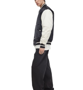 OEM Custom Satin Varsity Jacket Plain Breathable Plus Size Satin Shiny Plain Varsity Jacket for <b>Men</b> Baseball - Product Image 2