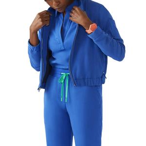 Vestes polo unisexes en tissu dobby de coton personnalisé, à fermeture éclair sur le devant, pour le personnel médical, les imprimantes de laboratoire, les femmes, les blouses de travail, les polos de sport - Product Image 1