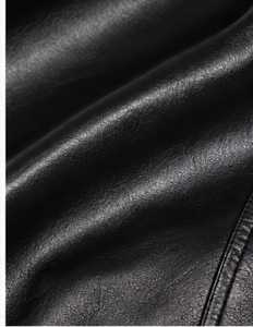 Black <b>Leather</b> <b>Trench</b> <b>Coat</b> With buttons Full Sleeve - Product Image 5