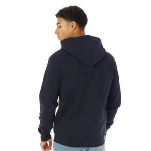 Sweat-shirt à capuche premium pour hommes, style streetwear, avec logo personnalisé, en coton épais, vente en gros, bleu marine, à fermeture éclair, coupe classique - Product Image 2