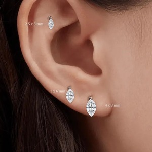 White <b>Moissanite</b> Marquis Shape <b>Earring</b> 925 Sterling Silver Beautiful <b>Moissanite</b> Diamond <b>Earring</b> & Other Diamond Jewelry - Product Image 1