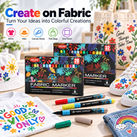Ensemble de marqueurs textiles 20 32 40 couleurs pour T-shirts, chaussures en toile, sacs fourre-tout, dessin et coloriage DIY
