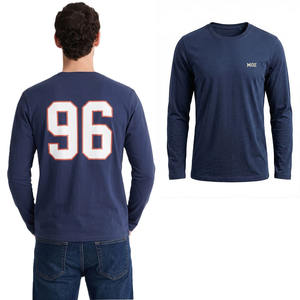 Camiseta de Manga Larga para Hombre con Estampado Gráfico de Números, Cuello Redondo de Algodón, Estilo Casual Urbano, OEM ODM, Marca Privada, Venta al Por Mayor - Product Image 1