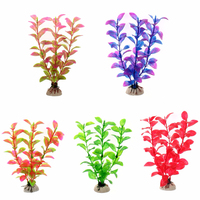 Planta Artificial para Acuario, Hierba Acuática de Simulación, 18 cm, Adornos de Plástico en 5 Colores, Decoración DIY para Paisajes Acuáticos